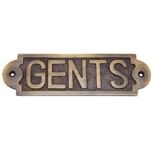 Gents Brass Door Sign 